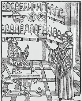 Chemistry Prints: Illustration Depicting Doctor and Apothecary