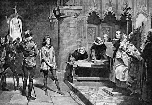 Illustration Depicting Joan of Arc on Trial
