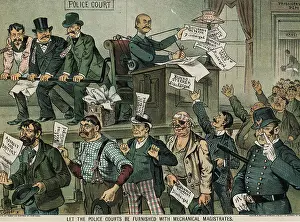 Courthouse Prints: Illustration Depicting Police Court Shortcomings by Oppet