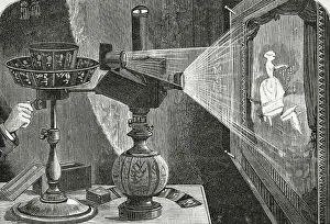 Invention Prints: Detail of an Illustration Depicting the Praxinoscope Used by Emile Reynaud in the Theatre Optique