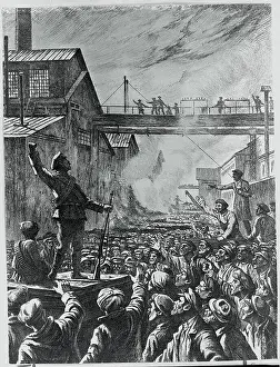 Petrograd Prints: Illustration Depicting Putilov Workers