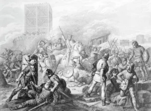 Norman Prints: Illustration Depicting Siege of Paris by Normans in 835