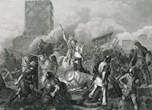 Norman Prints: Illustration Depicting Siege of Paris by Normans in 835