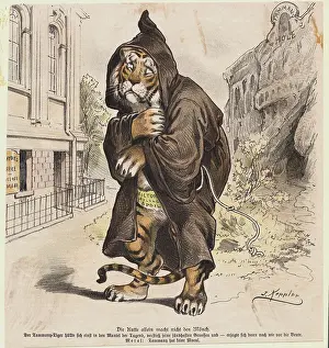 Tiger Prints: Illustration Depicting Tiger Wearing Monks Robes