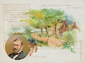 Grant Prints: Illustration Depicting Ulysses S. Grant's Birthplace