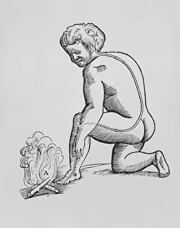 Nerves Prints: Illustration of Descartes Theory of Nerves Transmitting Stimulus to the Brain