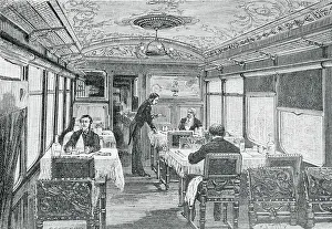 Dining Prints: Illustration of a Dining Car on the Orient Express