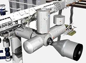 Ports Prints: Illustration, dock of International Space Station spacecraft
