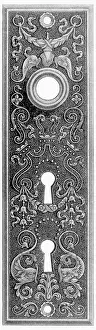 Ornamentation Prints: Illustration of Doorknob Plate With Two Keyholes