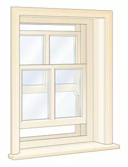 Images Dated 27th January 2009: Illustration double hung sash window