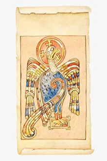 Illustration of eagle on scroll