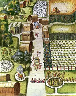 Personification Prints: Illustration of Early American Corn Farm