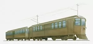 Illustration of early American electric train
