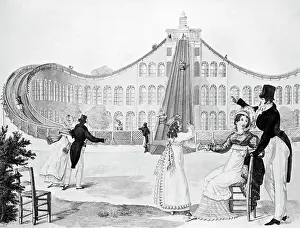 Promenade Prints: Illustration of an Early Roller-Coaster