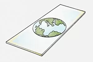 Surface Gallery: Illustration of the Earth as a flat shape