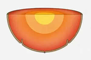 Core Collection: Illustration of the Earths interior showing the core, mantle and crust