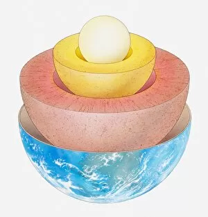 Core Collection: Illustration of the Earths layers