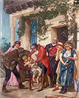 Illustration of Edward Jenner Vaccinating James Phipps