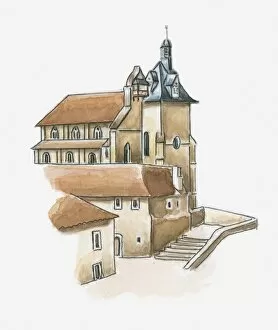 Dordogne Collection: Illustration of Eglise Saint-Jacques, Bergerac, Dordogne, France