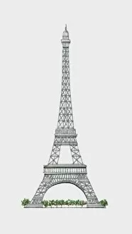 Images Dated 3rd November 2009: Illustration of Eiffel Tower in Paris, France
