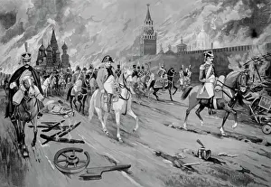 Illustration Entitled Napoleon's Retreat from Moscow