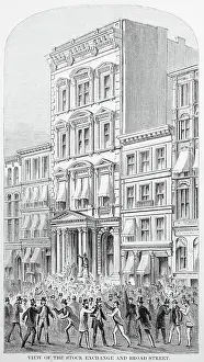 Illustration of the Exterior of Early New York Stock Exchange Building