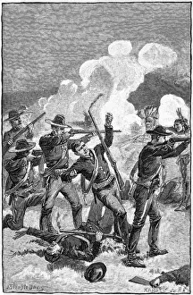 Dying Prints: Illustration of Fighting at Wounded Knee by John Steeple Davis