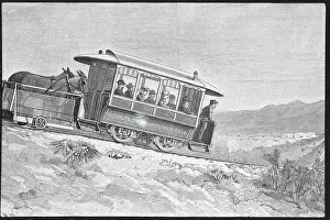 Mule Prints: Illustration of First Developed Tramway