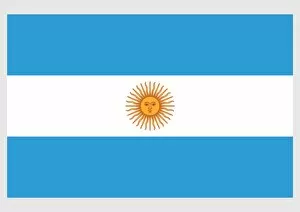 Illustration of flag of Argentina, a triband of three equally wide horizontal light blue