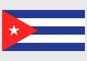 Identity Gallery: Illustration of flag of Cuba, with field of five blue and white stripes