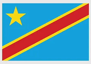 Democratic Republic Of The Congo Prints: Illustration of flag of the Democratic Republic of the Congo