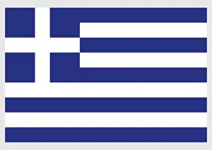 Flags Of The World Prints: Illustration of flag of Greece