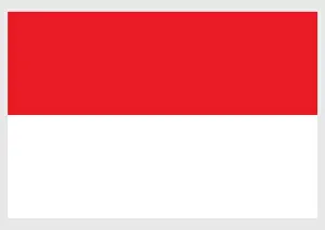 Authority Prints: Illustration of flag of Indonesia, with two equal horizontal bands of red and white