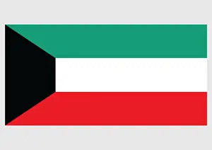 Black Color Prints: Illustration of flag of Kuwait