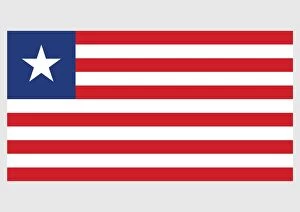 Identity Gallery: Illustration of flag of Liberia, with eleven red and white stripes