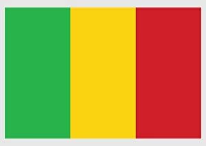 Identity Gallery: Illustration of flag of Mali, a tricolor of green, yellow, and red equal vertical stripes