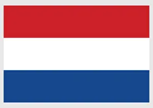 Authority Prints: Illustration of flag of the Netherlands, a horizontal tricolor of red, white, and blue