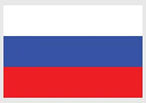 Authority Prints: Illustration of flag of Russia, a tricolor of white blue and red