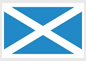 Illustrative Technique Gallery: Illustration of flag of Scotland, with white saltire on blue field