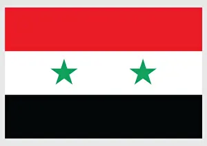 Republic Prints: Illustration of flag of Syria, a horizontally striped red