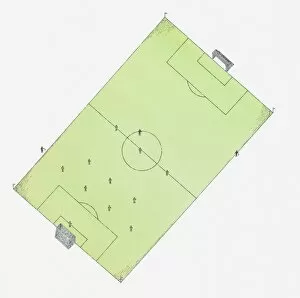 Soccer Gallery: Illustration of football pitch, view from above