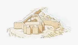 Illustration of fortress at Shalfak, Middle Nubia