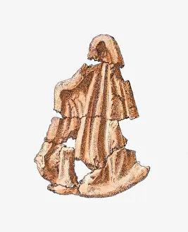 Broken Prints: Illustration of fragments of Ancient Greek terracotta mould