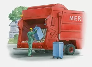 Images Dated 11th February 2010: Illustration of garbage truck
