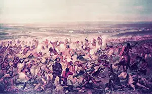 Montana Prints: Illustration of General Custer's Last Stand