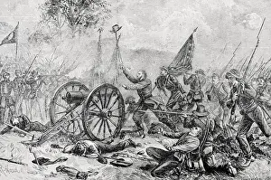 Illustration of General Lewis Armistead at the Battle of Gettysburg