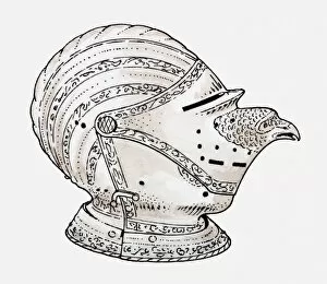 Illustration of German close-helmet