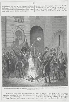 Revolt Prints: Illustration of German Students Burning Imperial Degree