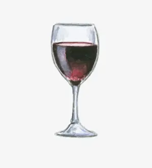 Wineglass Prints: Illustration of a glass of red wine