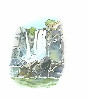 Illustration of Goksu Waterfall